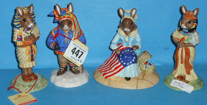 Appraisal: Royal Doulton Bunnykins Figures Tutankhamun DB Winter Lapland DB Ankhesenamun