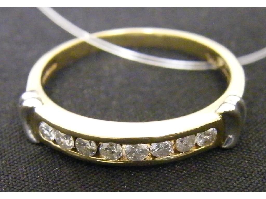 Appraisal: ct eight stone channel set diamond half eternity ring ct