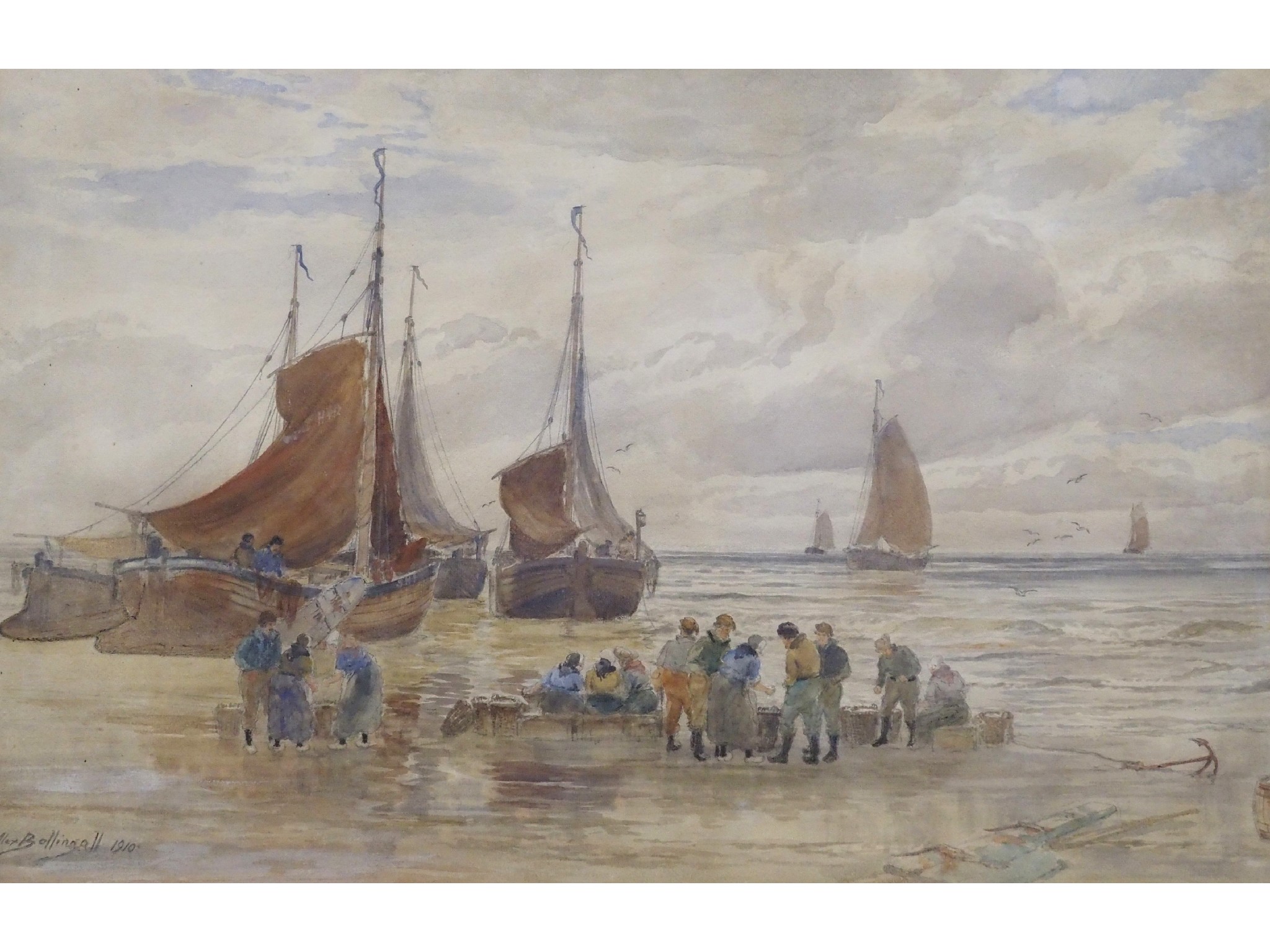 Appraisal: ALEXANDER BALLINGALL Scottish - CATCH OF THE DAYWatercolour signed and