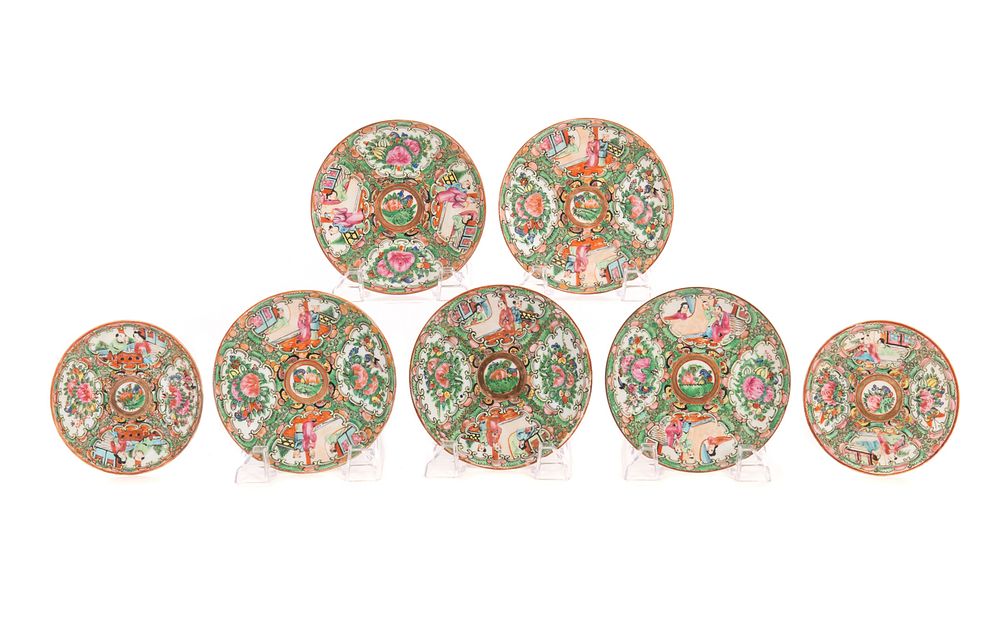 Appraisal: Rose Medallion Assorted Saucers Rose medallion assorted saucers peony birds