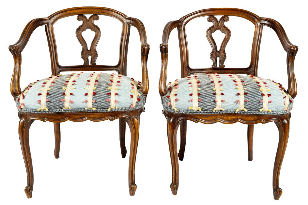 Appraisal: PAIR OF ROCOCO-STYLE ARMCHAIRSCondition each with joint separation and shrinkage