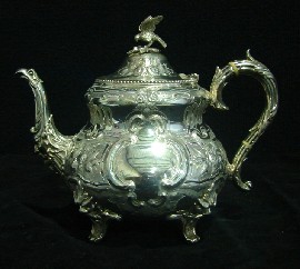 Appraisal: A Victorian sterling silver tea pot by John Round Son