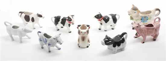 Appraisal: A Collection of Nineteen Ceramic Cow Form Creamers of various