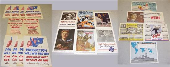 Appraisal: Eight original American WWII recruiting posters on original card Each