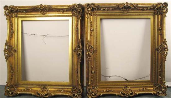 Appraisal: Pair of Matching Ornate Gilt Frames each with deep carved