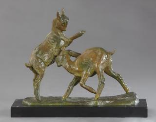 Appraisal: Irenee Rochard - France Two Goats at Play th c