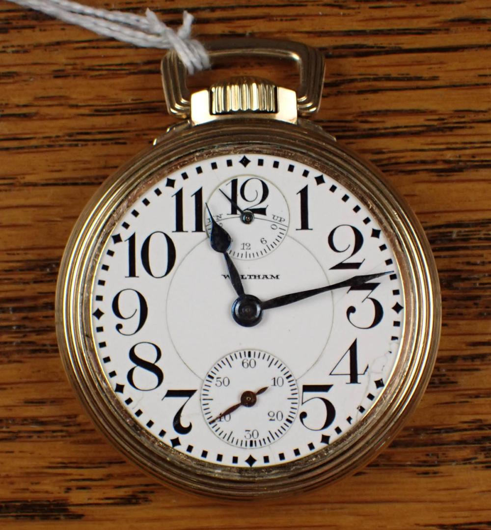 Appraisal: WALTHAM MODEL OPEN FACE POCKET WATCH having hourminute dial second