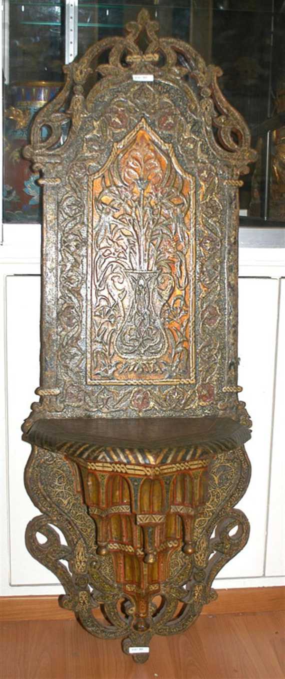 Appraisal: WALL CONSOLE Persia or India th century H cm Colour