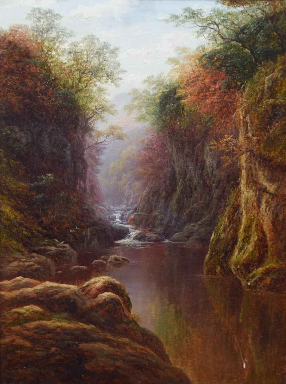 Appraisal: WILLIAM MELLOR United Kingdom - oil on canvas Fairy Glen