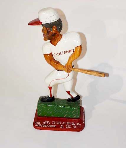 Appraisal: Ricky Barnes folk ark carving of Ted Kluszewski Folk ark