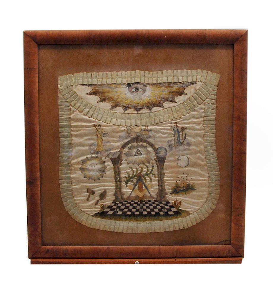 Appraisal: th Century Masonic Ceremonial Apron th Century Masonic Ceremonial Apron