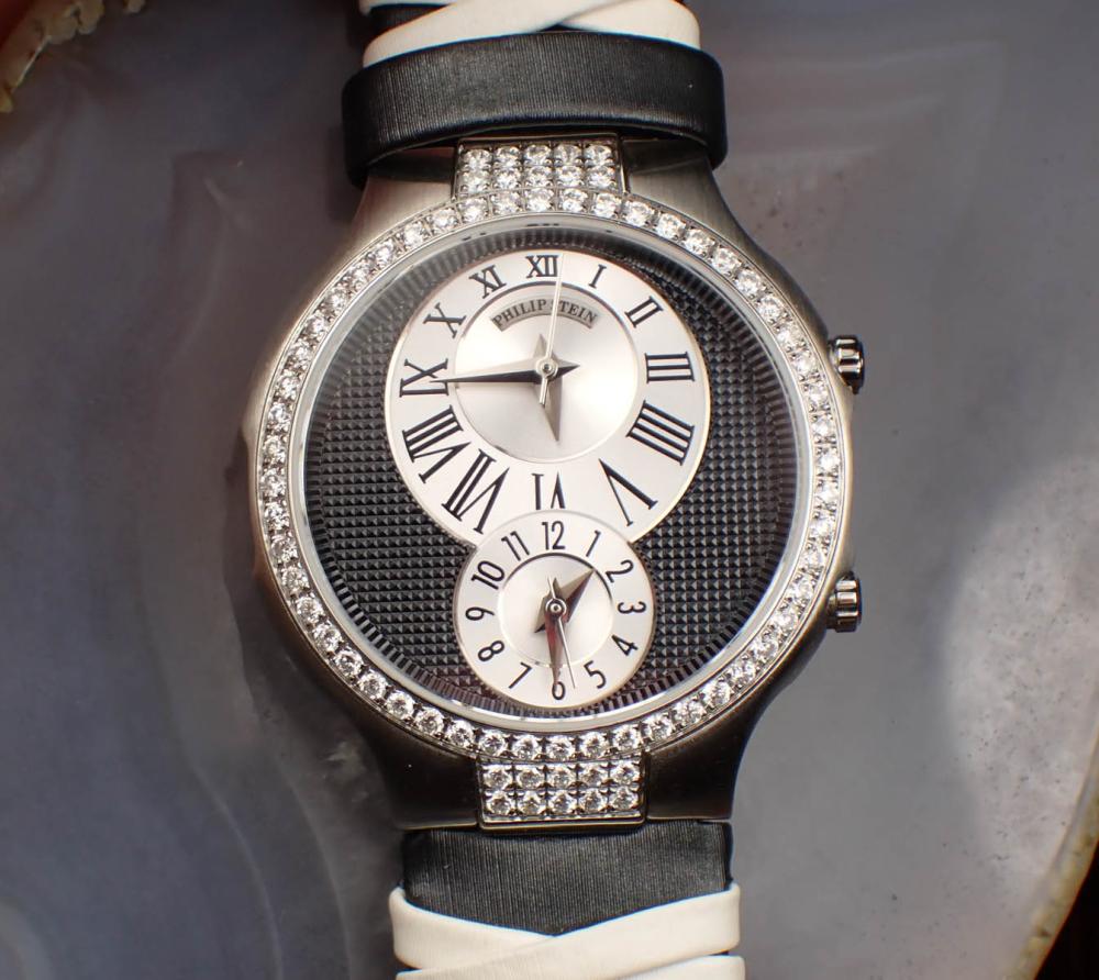 Appraisal: PHILIP STEIN SIGNATURE DIAMOND WRIST WATCH having Natural Frequency Technology