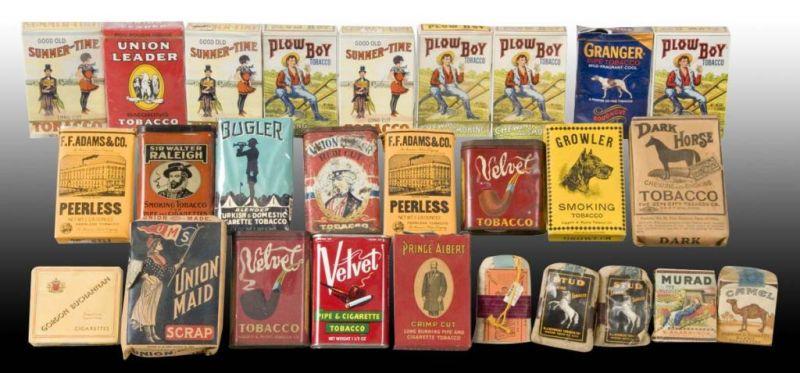 Appraisal: Approx Assorted Tobacco Packages Description Cardboard paper and tin packages