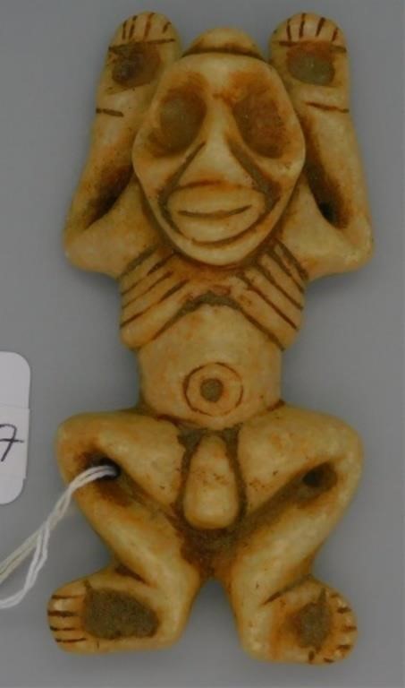 Appraisal: TAINO ANTHROPIC PENDANT PROBABLY DEPICTINGAtabey goddess of fertility and sacred