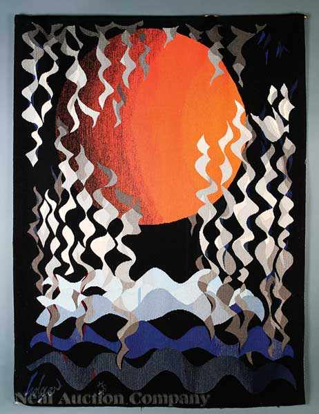 Appraisal: A German Gobelin Tapestry of The Night Sun Munich Gobelin