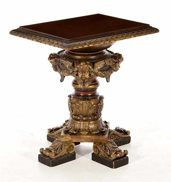 Appraisal: Continental carved and gilt torchere table late th century rectangular