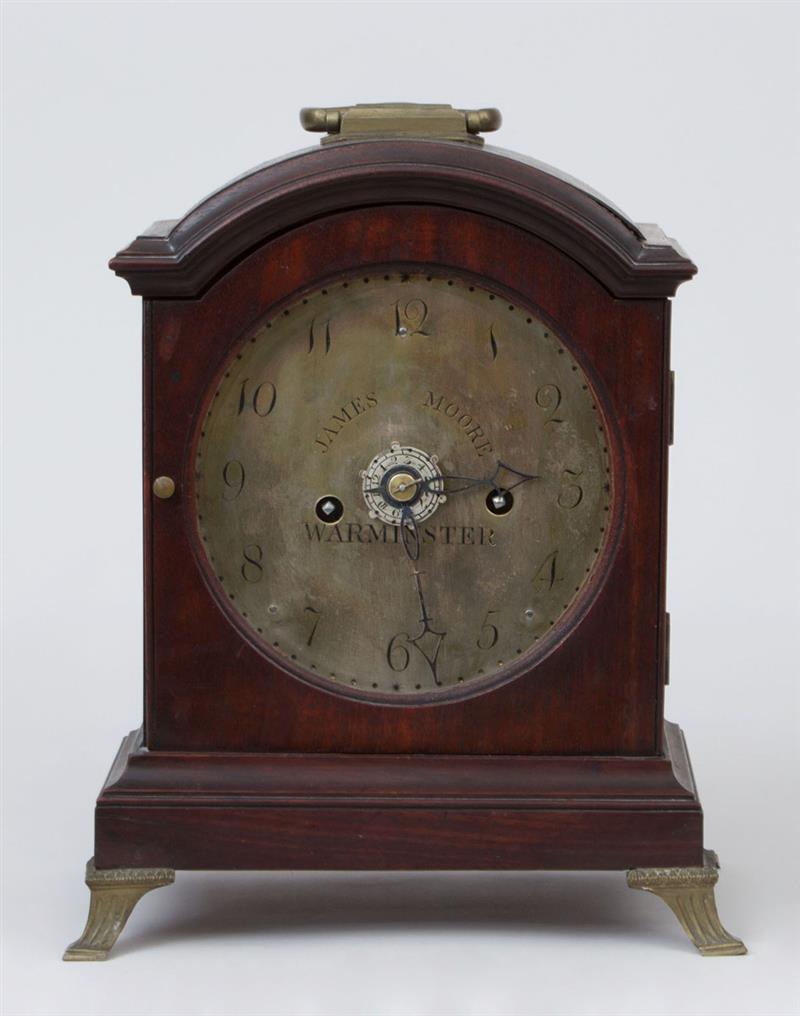 Appraisal: GEORGE III BRASS-MOUNTED MAHOGANY BRACKET CLOCK JAMES MOORE The brass