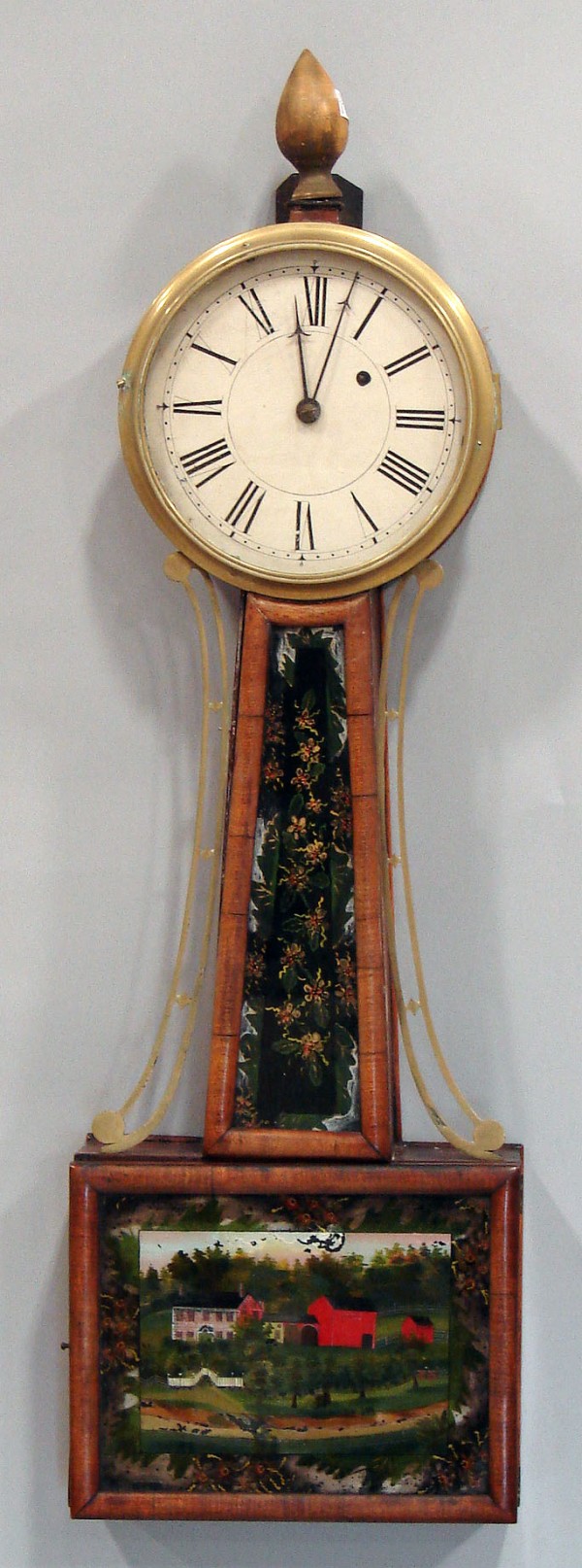 Appraisal: Circa mahogany case with day time only movement and painted