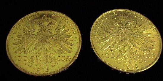 Appraisal: Two Austrian gold coins Corona dated