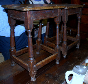 Appraisal: A pair of th century oak and elm coffin stools