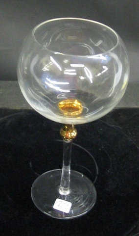 Appraisal: A SET OF CLEAR RED WINE GOBLETS having gold accents