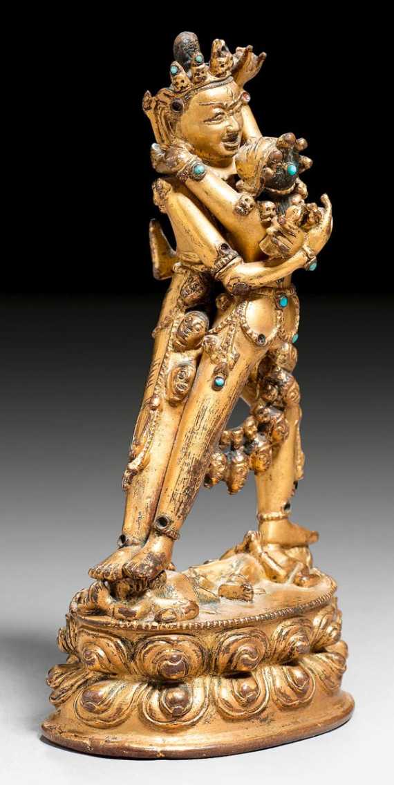 Appraisal: A SMALL GILT COPPER FIGURE OF SAMVARA OF FINE QUALITY