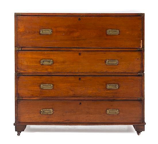 Appraisal: A George III Style Campaign Chest Height x width x