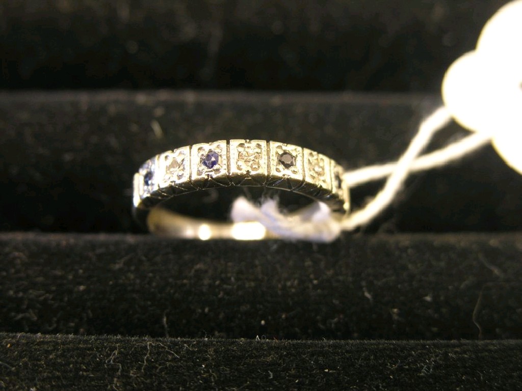 Appraisal: A ct white gold half eternity ring set small clear