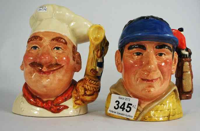 Appraisal: Royal Doulton Intermediate Character Jugs Chef D and Golfer D