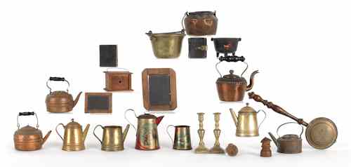 Appraisal: Large collection of miscellaneous miniature copper wood and brass objects