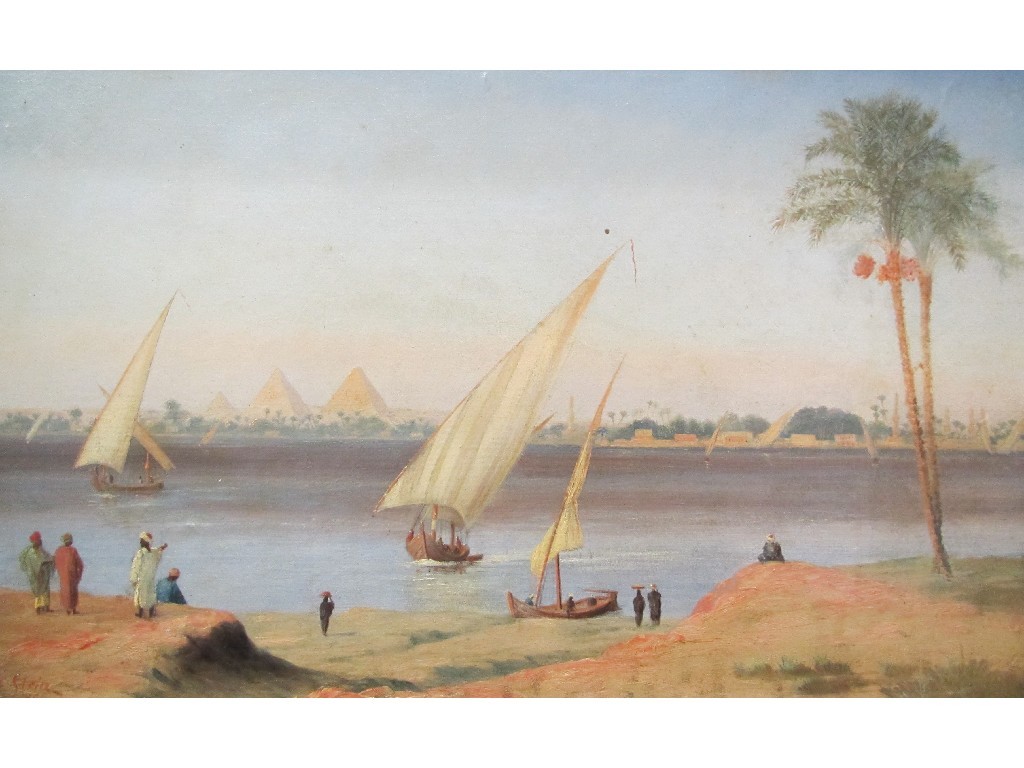 Appraisal: SIR ALBERT STEIN VIEW ON THE NILE Oil on board