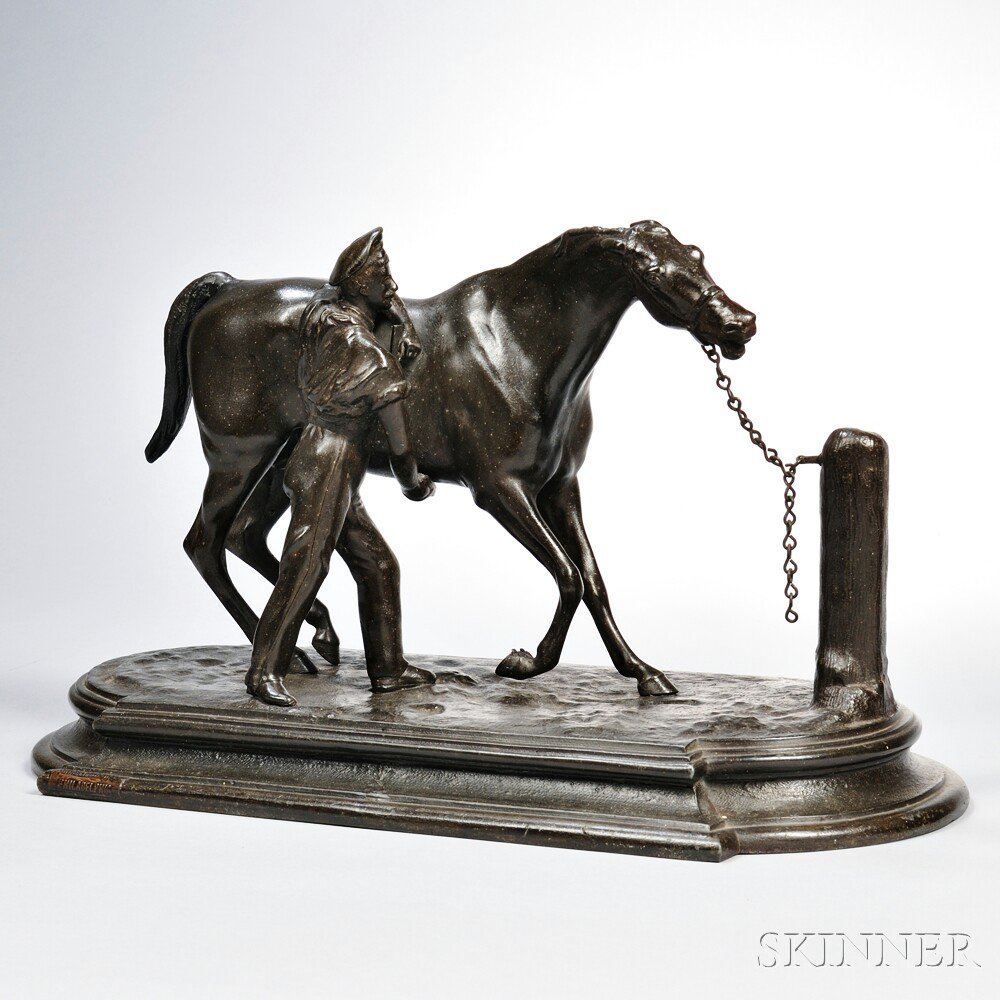 Appraisal: Cornelius Baker American - Patinated Zinc Sculpture of a Horse