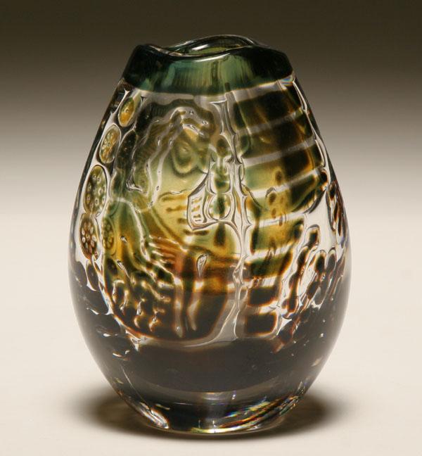 Appraisal: Orrefors Ariel Gondolier vase designed by Edvin Ohrstrom executed Heavy