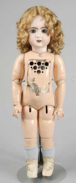 Appraisal: French Bisque Jumeau B b Phonographe Doll Description Bisque socket