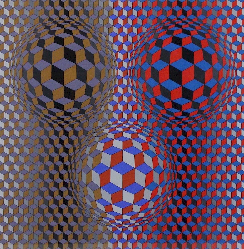 Appraisal: VICTOR VASARELY HUNGARIAN FRENCH - Serigraph Nebulus Signed lower right