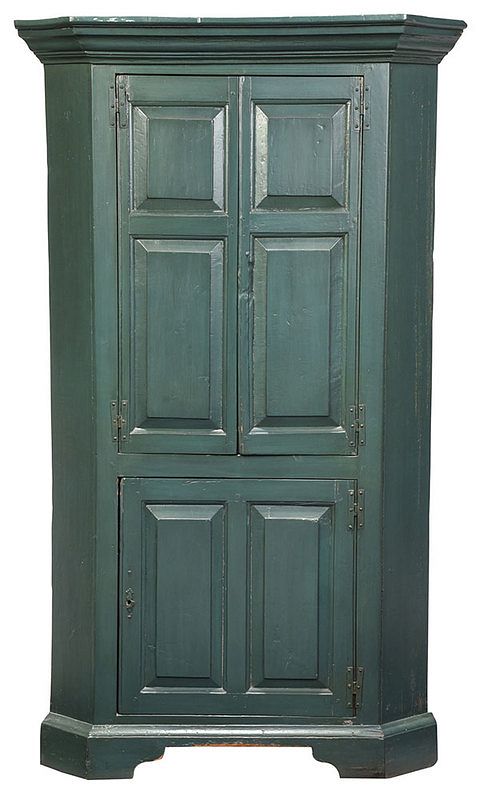 Appraisal: Southern Chippendale Paneled Corner Cupboard attributed to Virginia th century