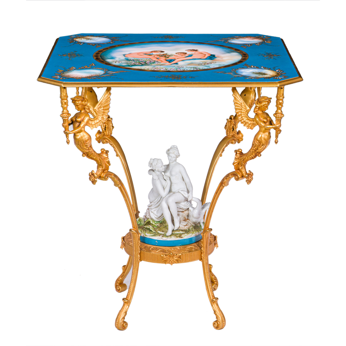 Appraisal: AN ITALIAN PORCELAIN SCENIC DECORATED FOYER TABLE IN THE RENAISSANCE