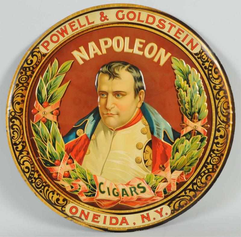 Appraisal: Heavily Embossed Tin Napoleon Cigars Sign Made by Standard Advertising