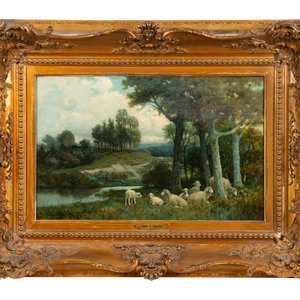 Appraisal: Charles T Phelan American - Grazing Sheep Oil on Canvas