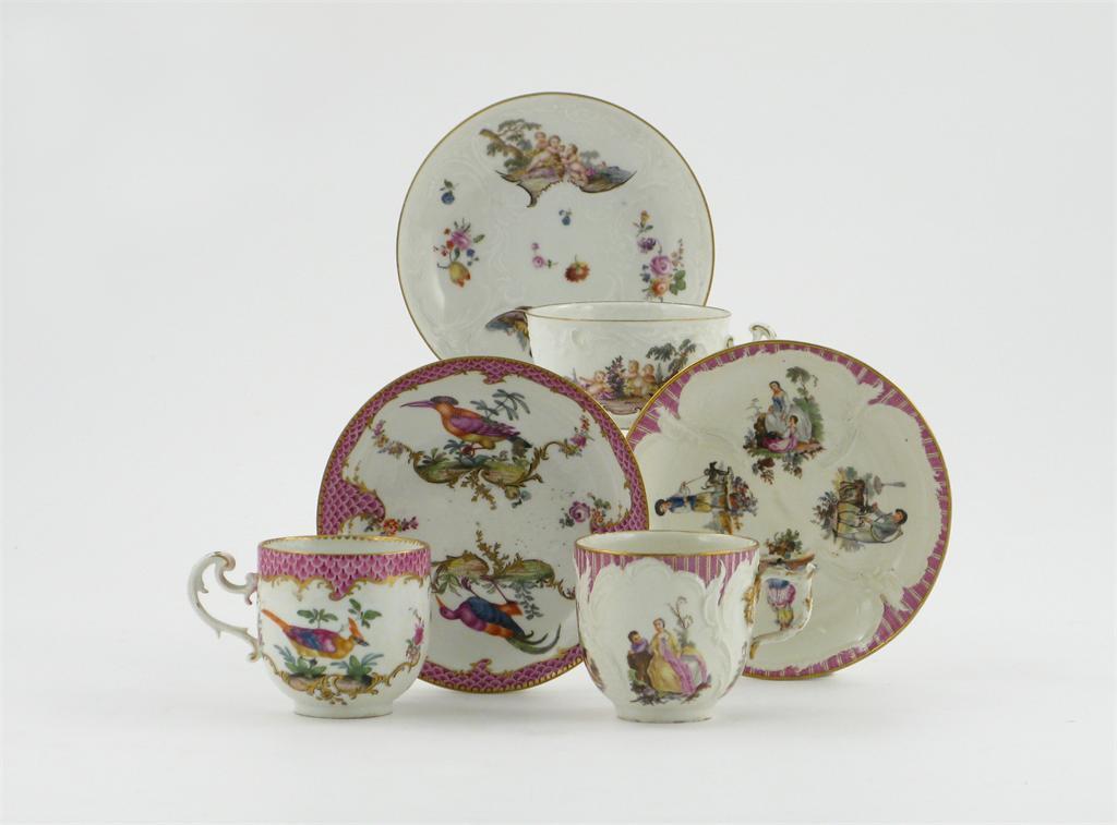 Appraisal: Two Meissen cups and saucers