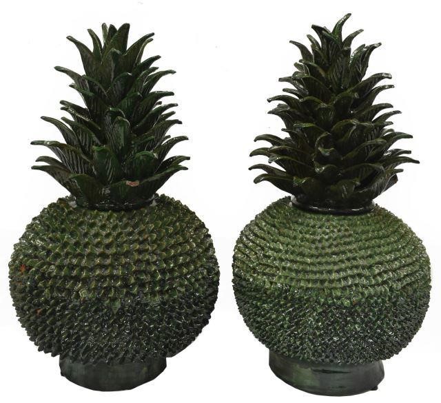 Appraisal: lot of Large earthenware pineapple-form floor urns Michoacan Mexico th