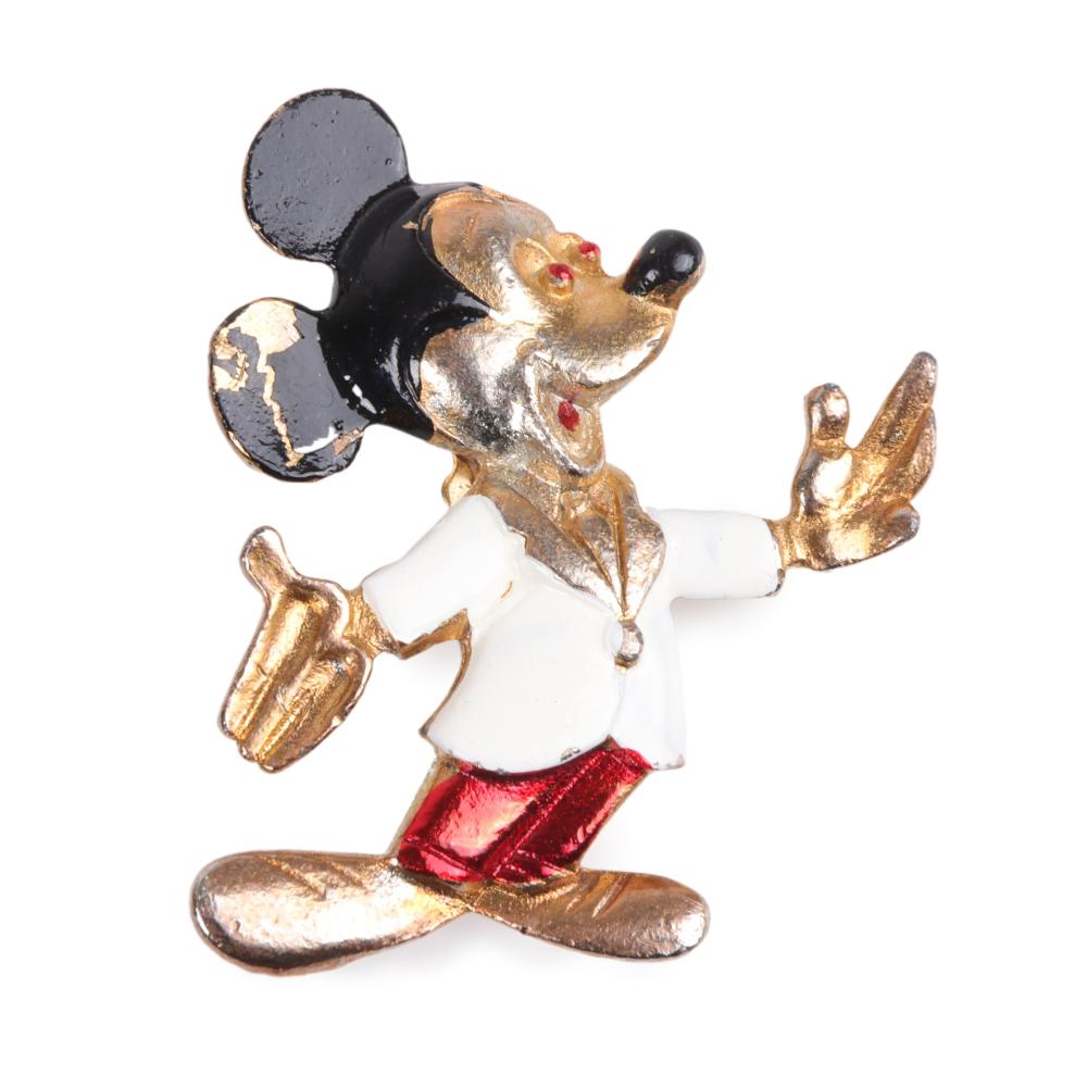 Appraisal: Walt Disney Productions gold tone enamel singing Mickey Mouse pin