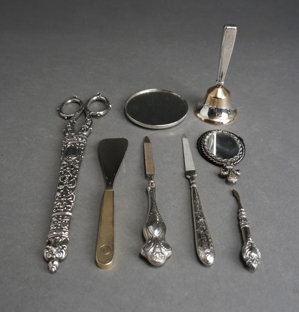 Appraisal: COLLECTION OF EIGHT STERLING SILVER MOUNTED DESK ARTICLESCollection of Eight