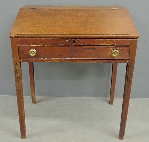 Appraisal: - Pine slant-lid schoolmaster s desk c with a single