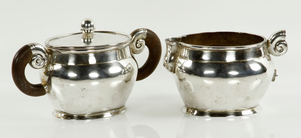 Appraisal: A - William Spratling Silver Sugar and Creamer William Spratling