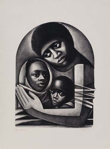 Appraisal: ELIZABETH CATLETT - Madonna Lithograph x mm x inches full