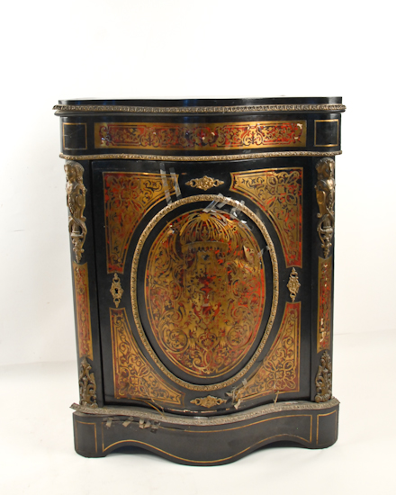 Appraisal: A Napoleon III Corner Cabinet ebonized and inlaid with boulle