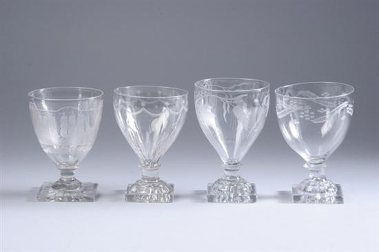 Appraisal: TWENTY-SIX ASSEMBLED REGENCY VICTORIAN AND LATER PEDESTAL STEMMED GLASSES mostly