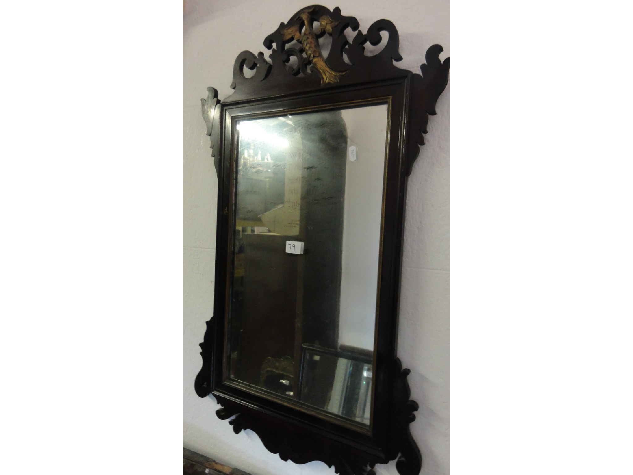 Appraisal: A Georgian style wall mirror pier glass with gilded slip