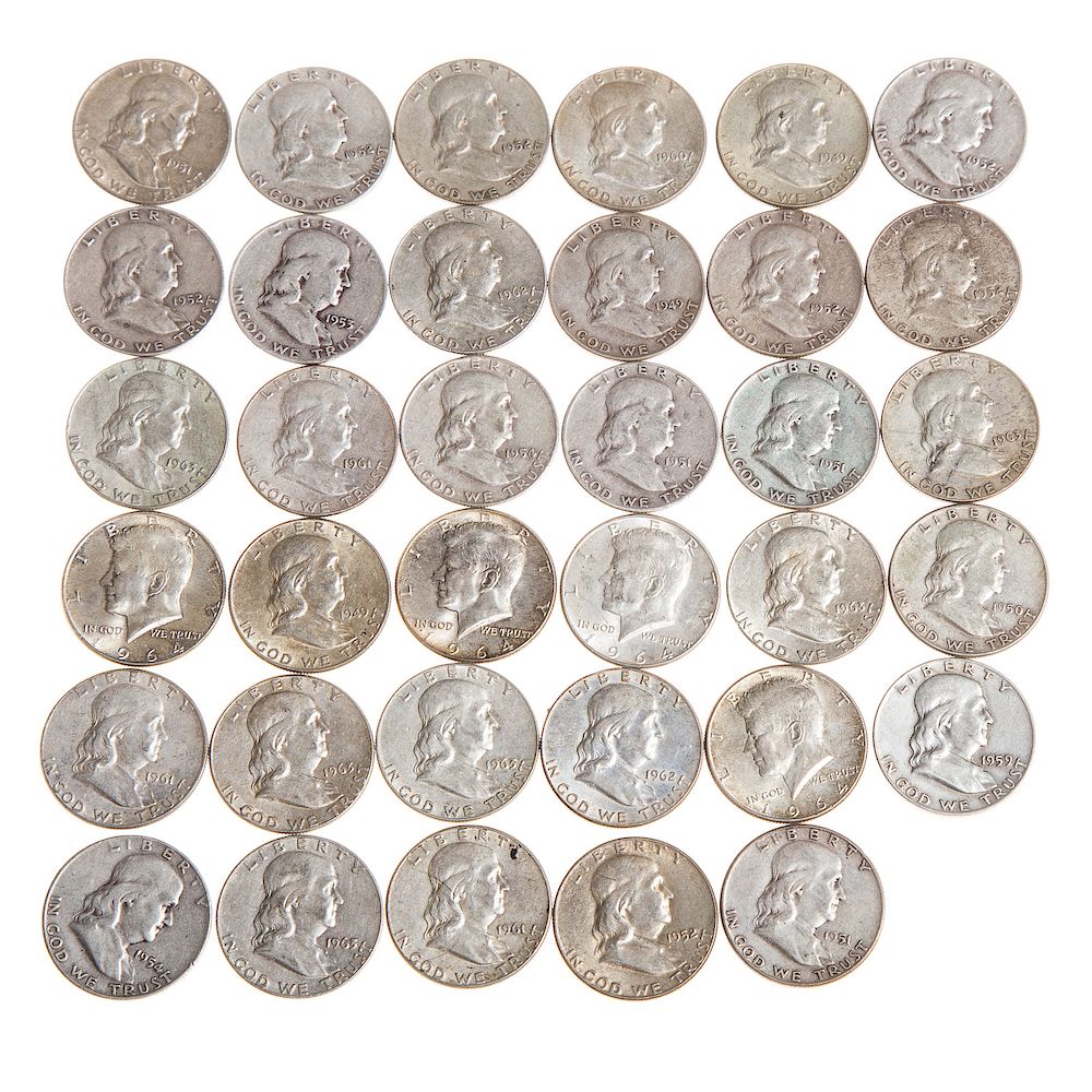 Appraisal: Silver Halves with Franklins Silver Halves Franklins and - JFK's